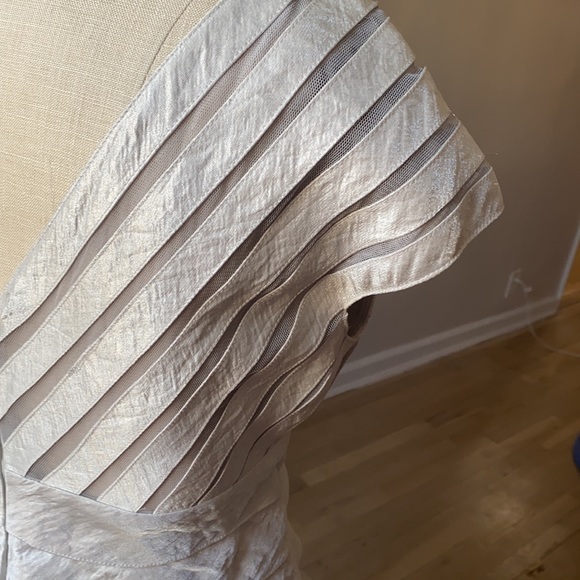 NWT Adrianna Papell Silver Tiered Cocktail Dress 4 - Picture 4 of 10